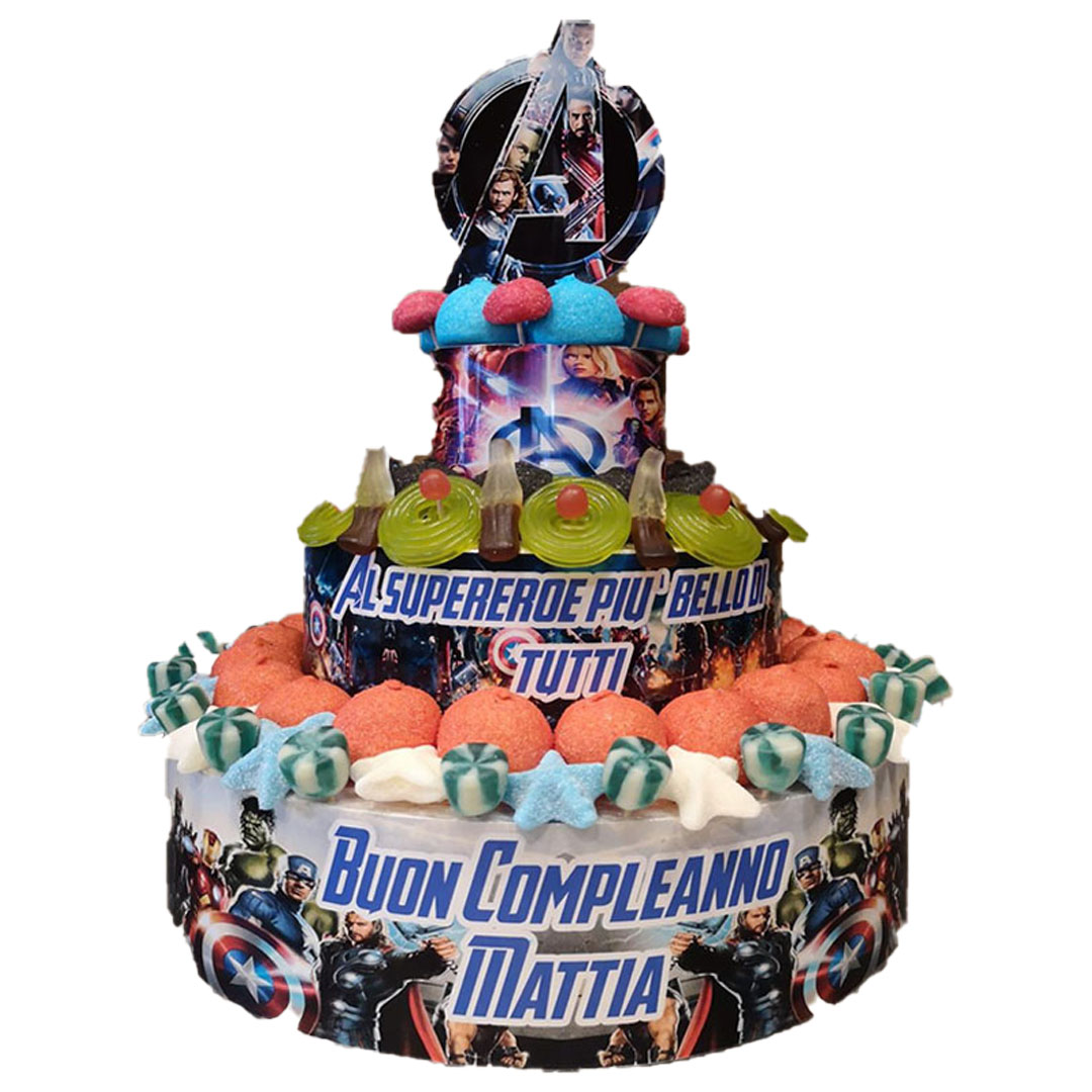 Torta Avengers – personalizzabile – 3 piani – Sweet Island: crea il tuo  tesoro!