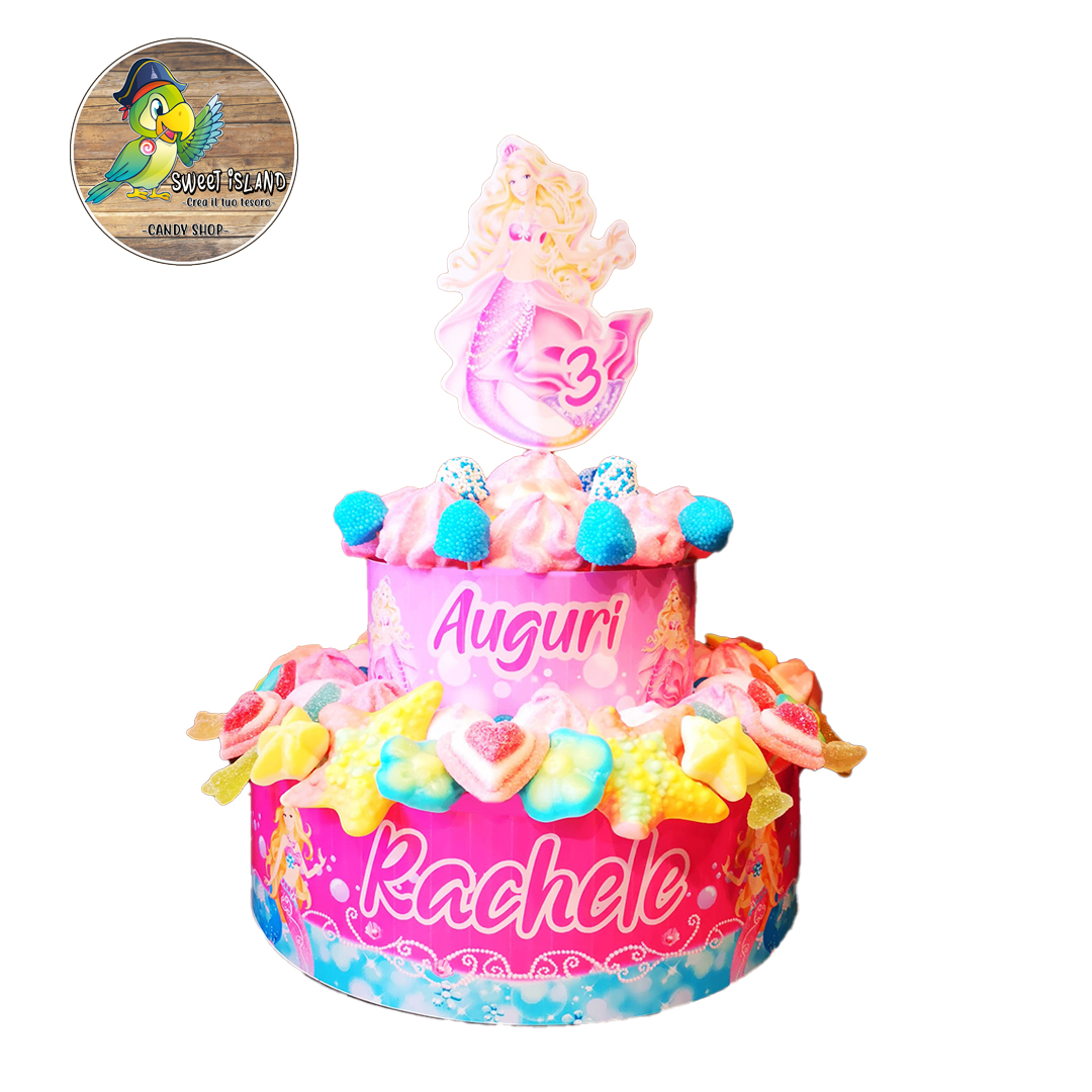 Torta Barbie Sirena – 2 Piani – Personalizzabile – Sweet Island: crea il  tuo tesoro!