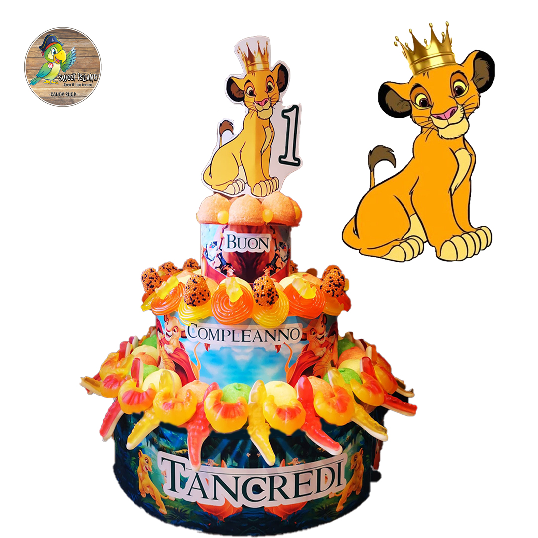 Torta Simba RE LEONE – personalizzabile – 3 piani – Sweet Island